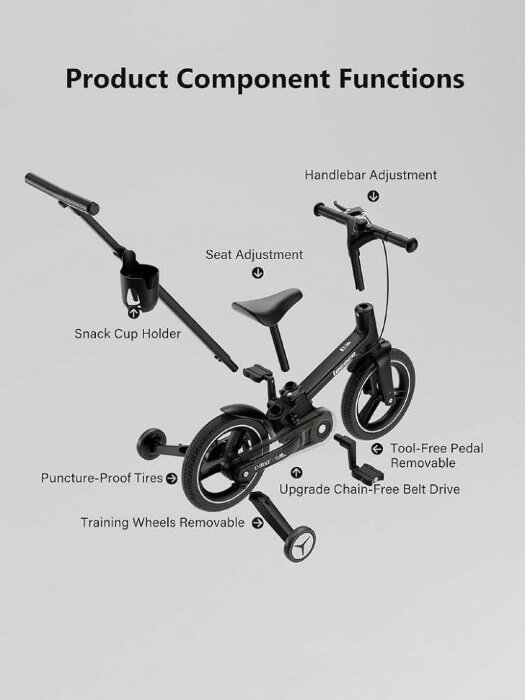 Велосипед трансформер 6in1 Strider black