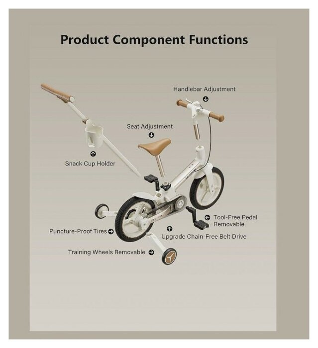 Велосипед трансформер 6in1 Strider white