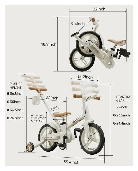 Велосипед трансформер 6in1 Strider white