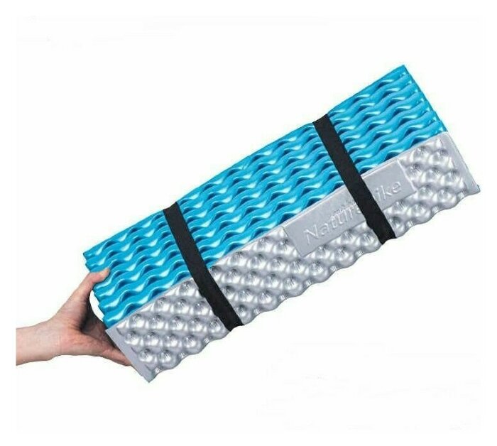 Килимок туристичний складаний одномісний IXPE Naturehike Thickened NH20FCD07 кемпінговий з алюмінієвою плівкою, 187x56x2,5 см, жовтий