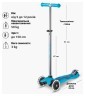Самокат MICRO серії "Maxi Deluxe Glow LED" – СИНІЙ КРИШТАЛЬ (до 50 kg, 3-х колісний, світло) Фото - 7