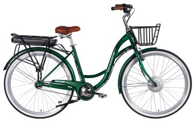 Велосипед з електроприводом 28" ST Dorozhnik eAQUAMARINE BH рама-19" 36B 13А*г 500Вт зелений YS 902 з кошиком 2026