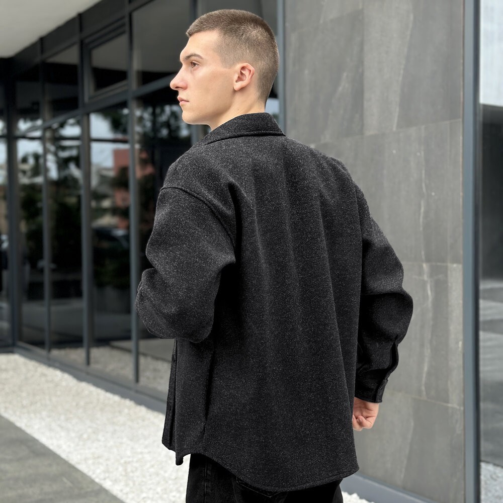 Чоловіча сорочка-пальто чорна Pobedov Mars