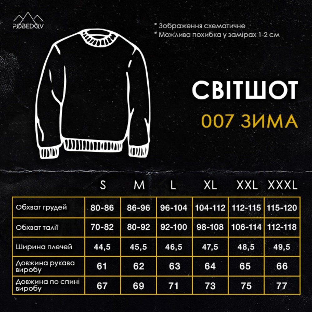 Світшот чоловічий однотонний сірий меланжевий Pobedov 007 ЗИМА