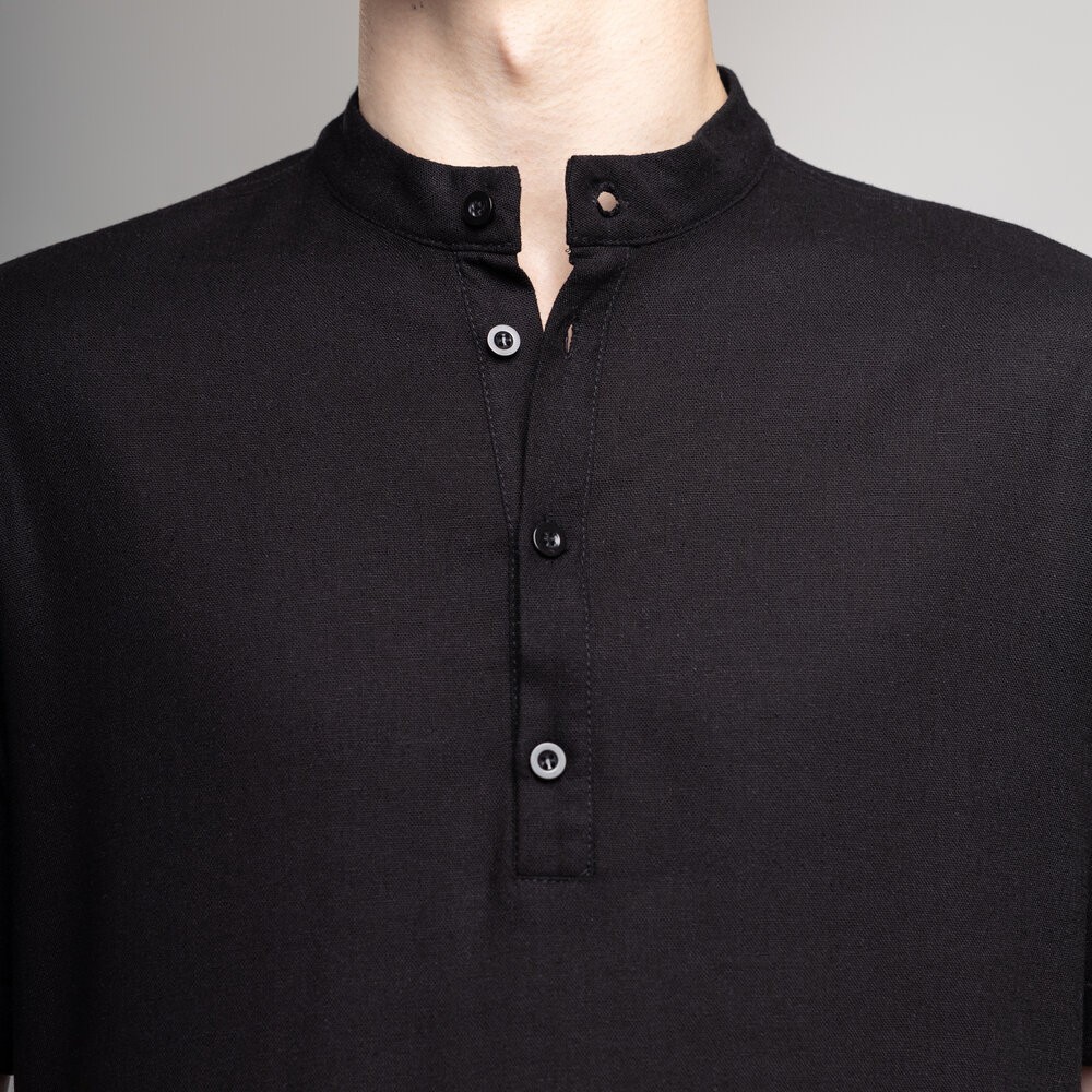 Чоловіча сорочка з коротким рукавом чорна Pobedov Molodist'