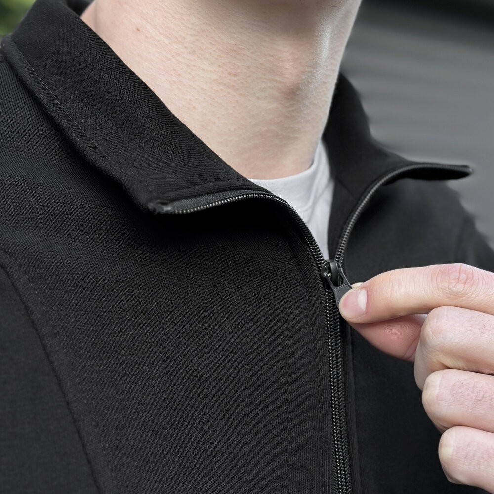 Спортивний демісезонний костюм чоловічий чорний. Комплект штани та кофта Pobedov Grand