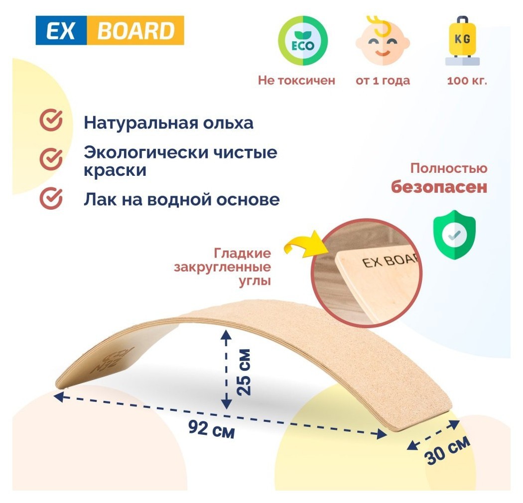 Дитячий Ex-board балансборд Рокерборд EXD1