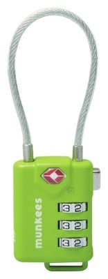 Munkees 3609 брелок-замок TSA Cable Combi Lock lime