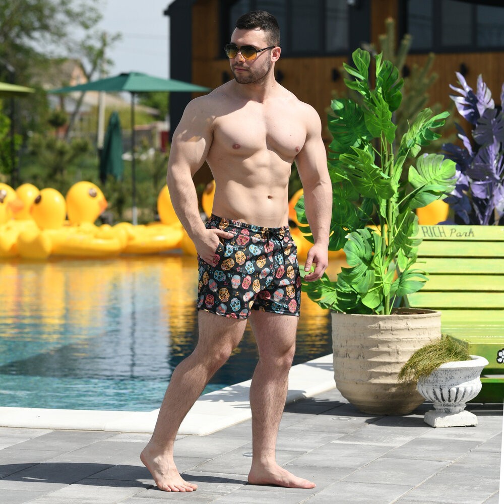 Плавальні шорти чоловічі Pobedov Pool day Kolorovi cherepy