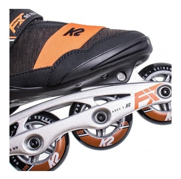 Роликові коньки для дорослих K2 F.I.T. 80 ALU M 38 (6.0US) 240мм Black/dark grey/orange (30E0260.1.1)