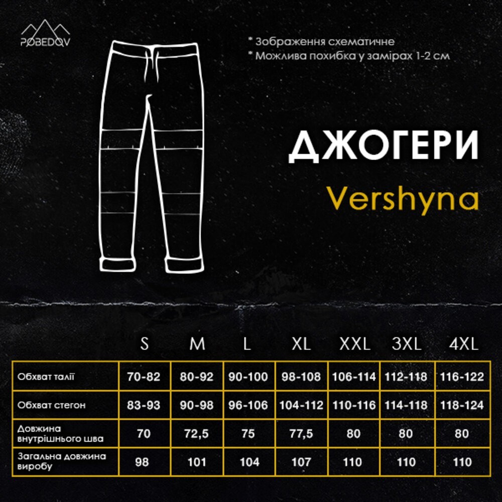 Чоловічі штани джогери з кишенями хакі Pobedov Vershyna