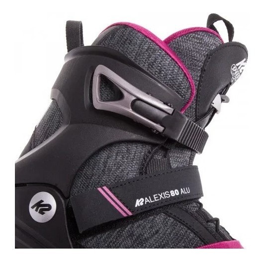 Роликові коньки для дорослих K2 ALEXIS 80 ALU W 35 (5.0US) 220мм Black/dark grey/pink (30E0270.1.1)