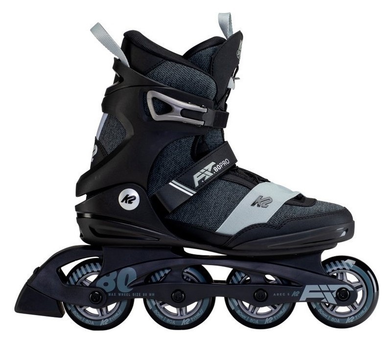 Роликові коньки для дорослих K2 F.I.T. 80 PRO M 39.50 (7.0US) 250мм Black/dark grey (30F0143.1.1)