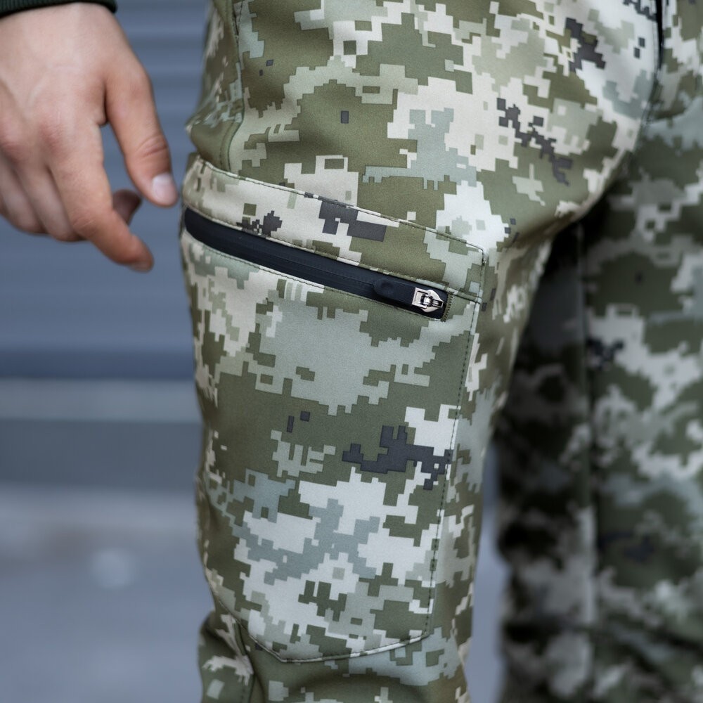 Штани карго чоловічі весняні з кишенями Піксель Pobedov Static