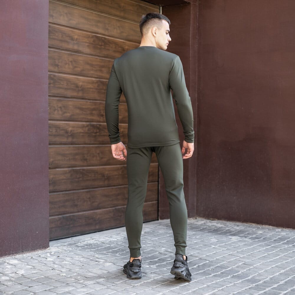 Чоловіча термобілизна зимова на флісі вологовивідна Pobedov Teplo хакі¶