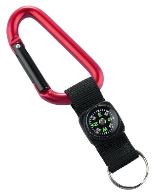 Munkees 3228 карабін 8 мм з strap, compass, keyring red