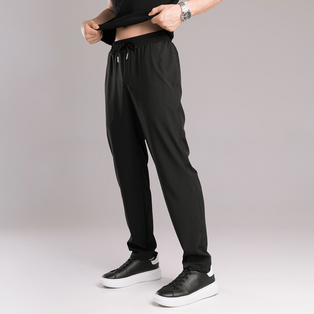 Чоловічі чорні штани весняні літні з софту легкі прямого крою Pobedov Aero