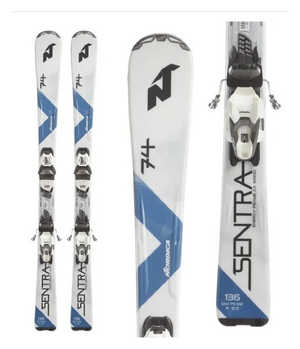 Лижі гірські (комплект) Nordica SENTRA 74 R W+TLT 10 FDT 144 см White/blue/grey (0A8334+0C7021DB)