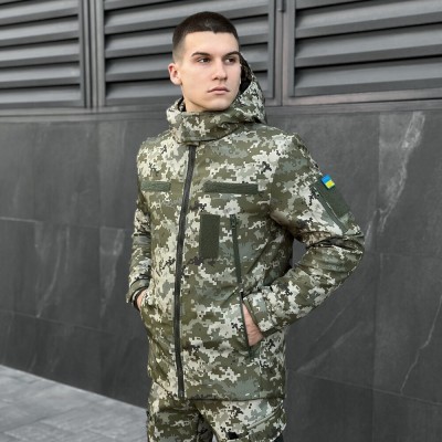 Чоловіча зимова піксельна куртка з капюшоном Pobedov Winter Jacket Motive ЗИМА В2