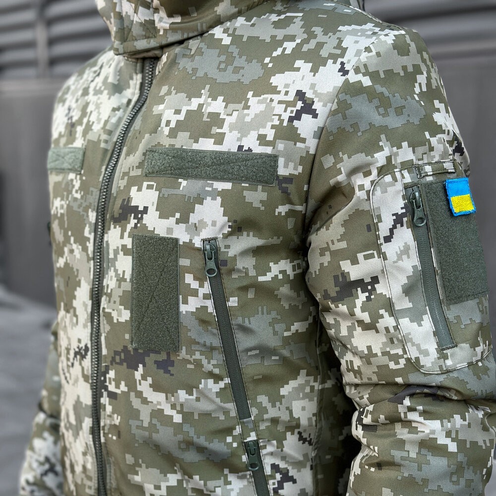 Чоловіча зимова піксельна куртка з капюшоном Pobedov Winter Jacket Motive ЗИМА В2