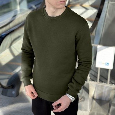 Світшот чоловічий зимовий темний хакі Pobedov 007 ЗИМА