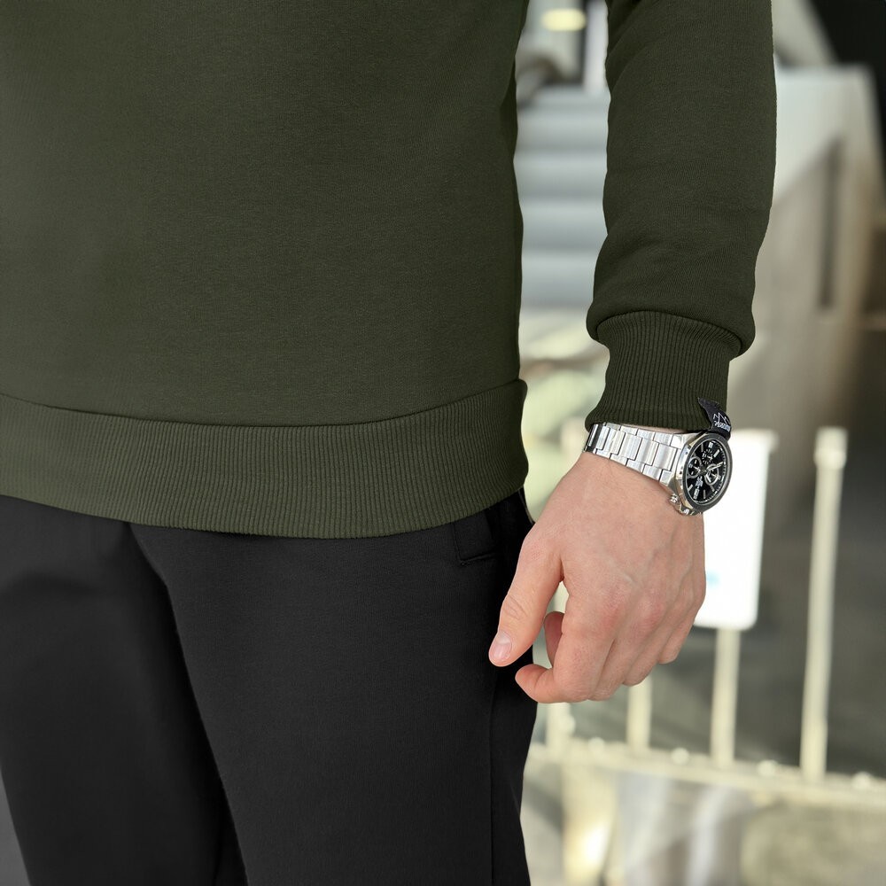 Світшот чоловічий зимовий темний хакі Pobedov 007 ЗИМА