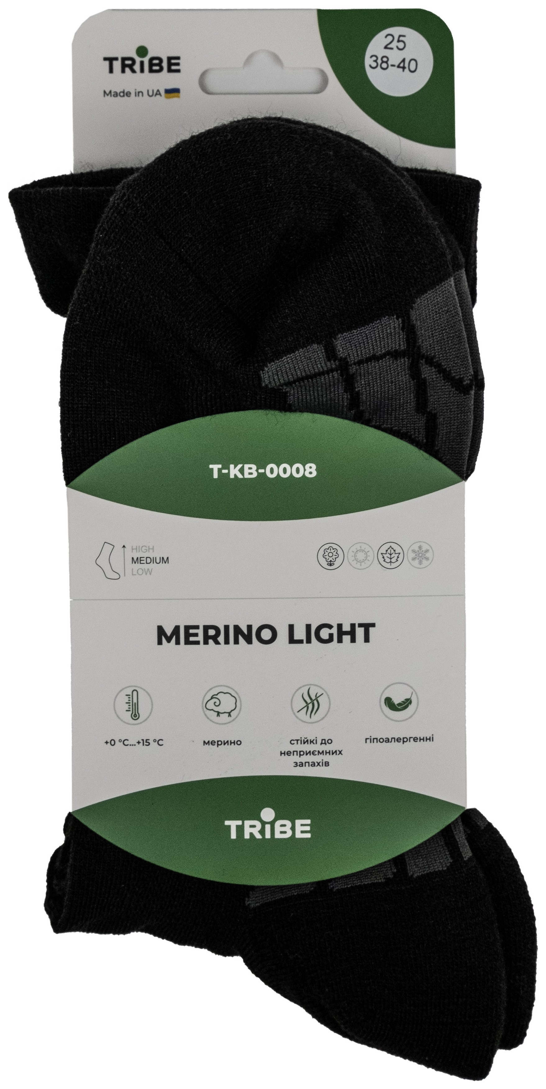 Шкарпетки Tribe Merino Light T-KB-0008-black