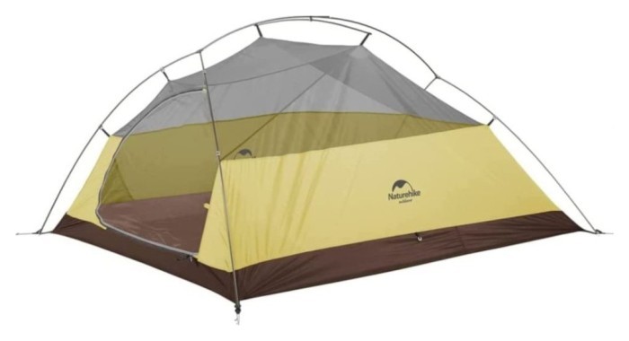 Намет надлегкий тримісний з футпринтом Naturehike Cloud Up 3 Updated NH18T030-T, 20D, темно-зелений