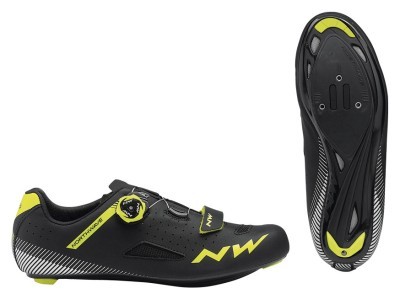 Туфлі велосипедні Northwave CORE PLUS M 42 (9.5US) Black/yellow fluo (80191014) O