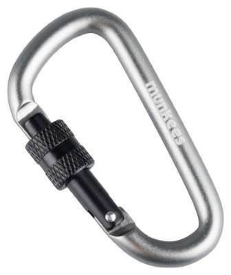 Munkees 3246 карабін D with Screw Lock 6 mm x 60 mm grey