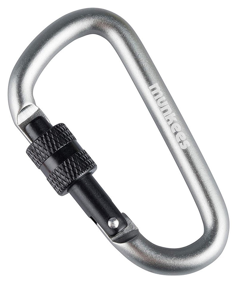 Munkees 3246 карабін D with Screw Lock 6 mm x 60 mm grey