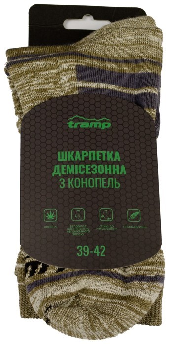 Носки демісезонні Tramp з конопель UTRUS-006-melange, 43/46