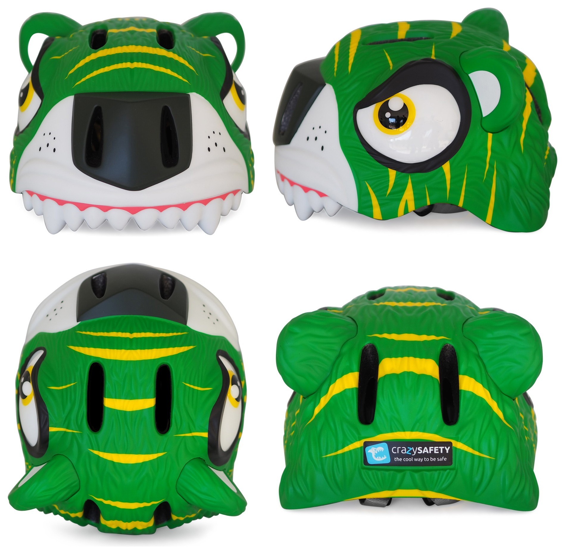 Шолом Сrazy Safety Green Tiger