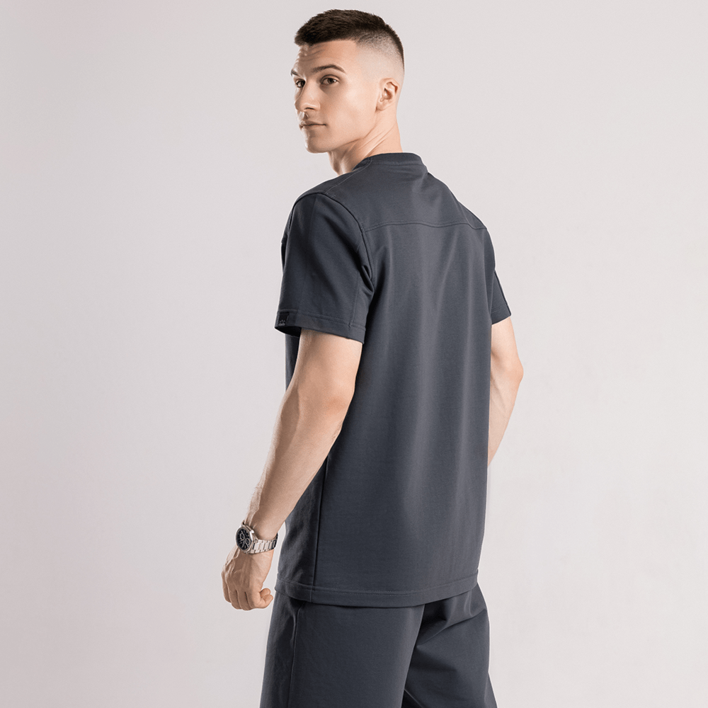 Чоловічий літній комплект шорти і футболка чорний Pobedov Barel