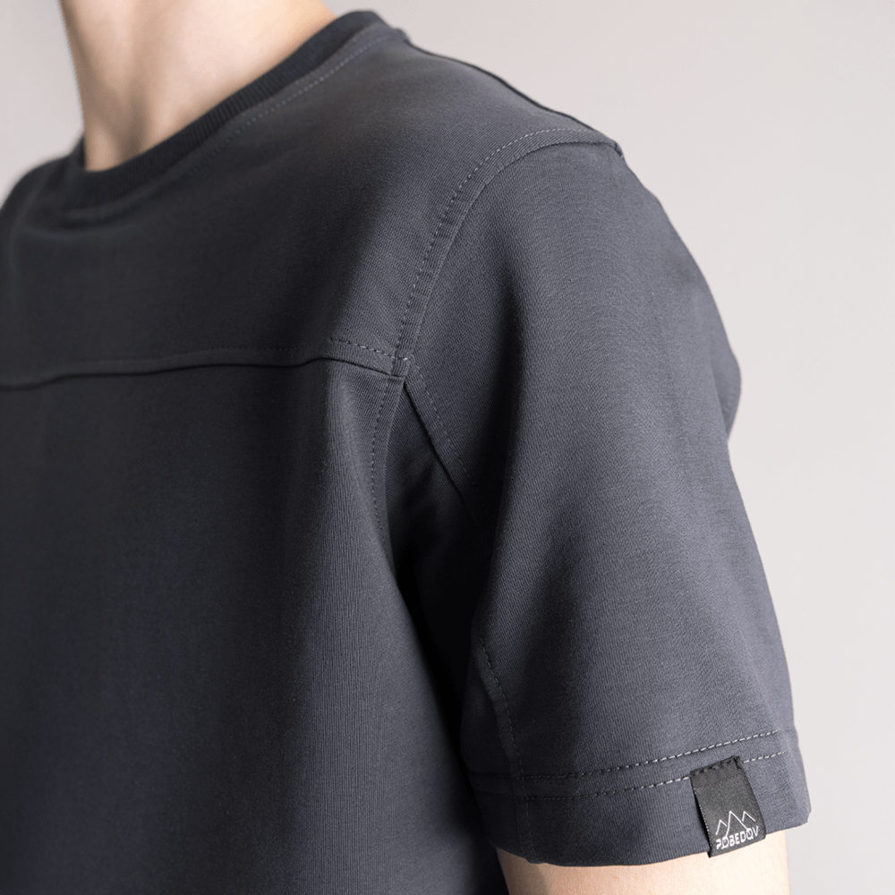 Чоловічий літній комплект шорти і футболка чорний Pobedov Barel