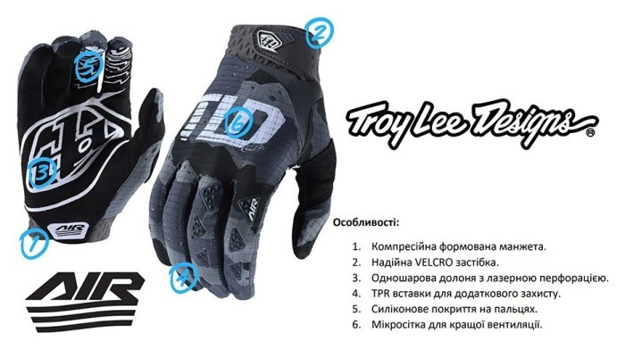 Вело рукавички TLD YOUTH AIR GLOVE; MONO [ORANGE] S