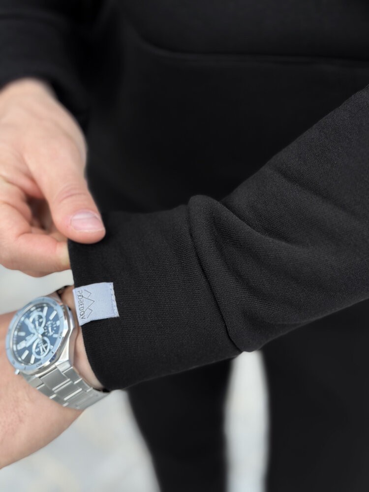 Тепле чоловіче худі на флісі з капюшоном молочне Pobedov 008 ЗИМА