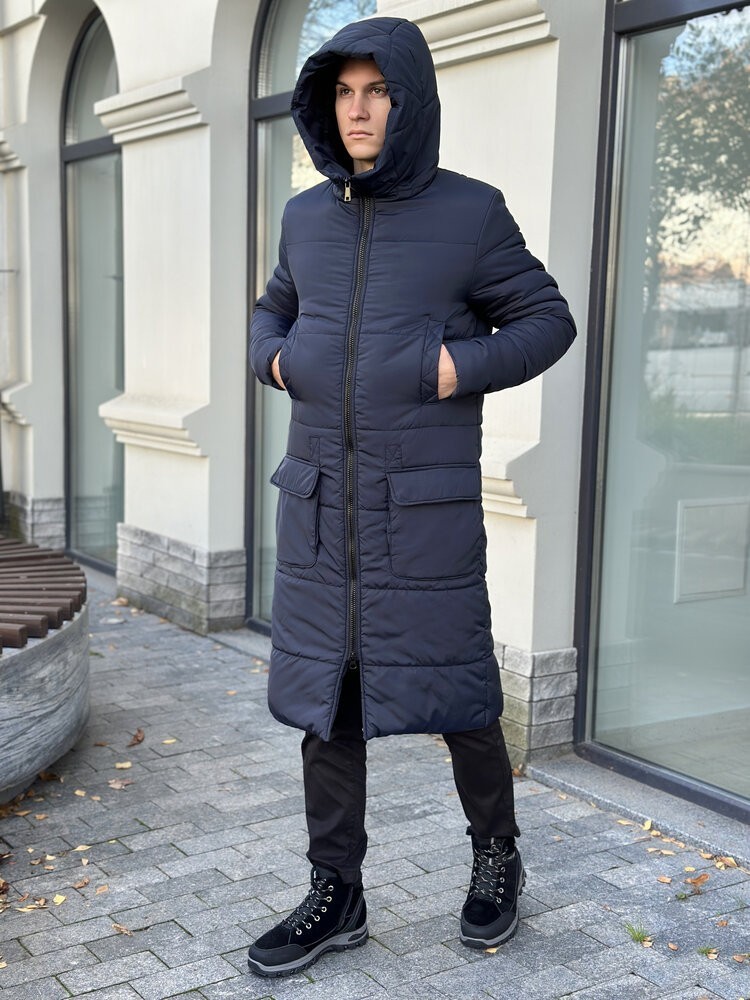 Чоловіча зимова куртка темно-синя Pobedov Tank L