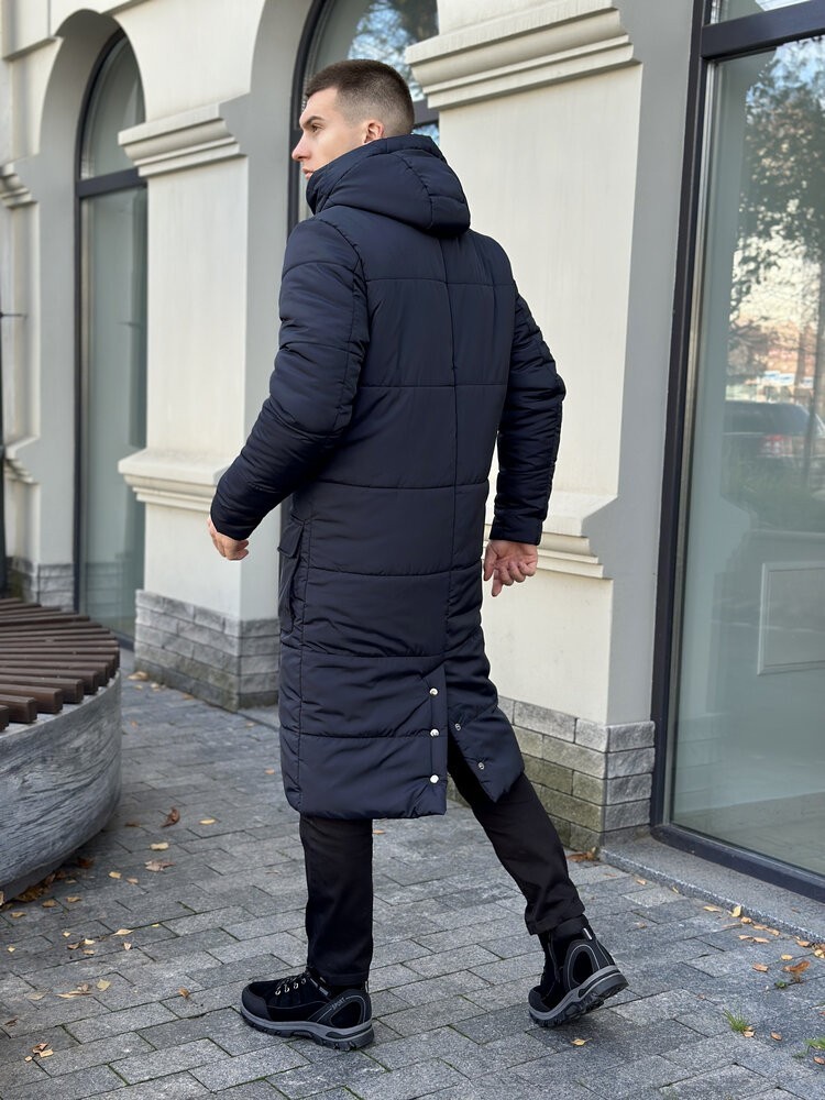 Чоловіча зимова куртка темно-синя Pobedov Tank L