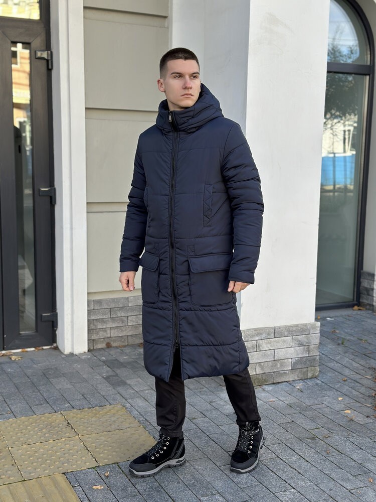 Чоловіча зимова куртка темно-синя Pobedov Tank L