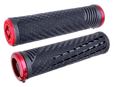 Гріпси ODI CF Grip v2.1 Lock-On Pearl Blk/Red w/MtRedClamp
