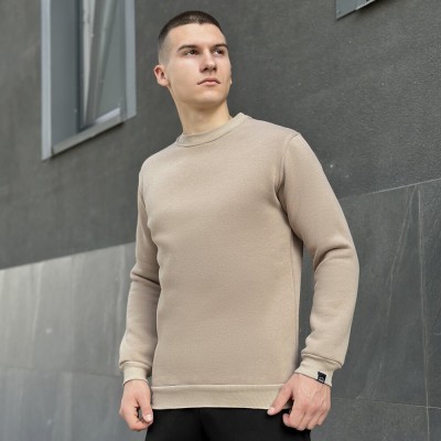 Світшот чоловічий однотонний пісочний Pobedov 007 ЗИМА