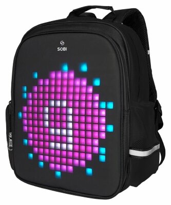 Рюкзак Sobi Pixel Kids SB9701 Black із LED екраном