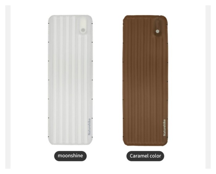 Матрац туристичний надувний одномісний  Naturehike CNK2450WS035, 198х68х9.5 см, коричневий із вбудованою помпою для надування