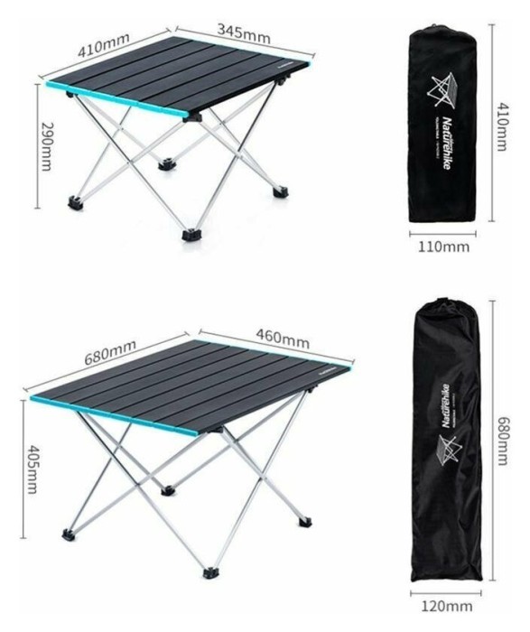 Cтіл розкладний Naturehike  NH19Z008-Z, алюміній, Розмір L, чорний