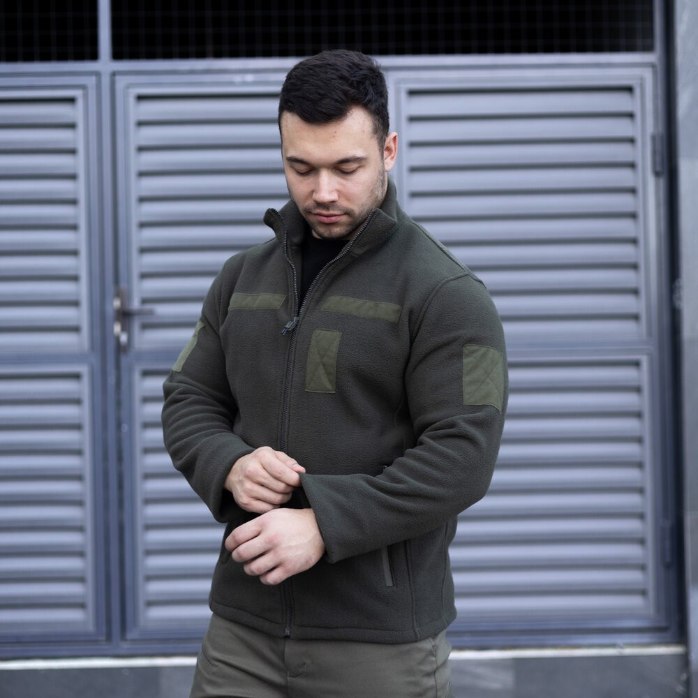 Толстовка флісова Pobedov Voin з липучками Хакі L BLto2 541Lkh