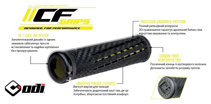 Гріпси ODI CF Grip v2.1 Lock-On Sapphire/Blue w/MtBlueClamp