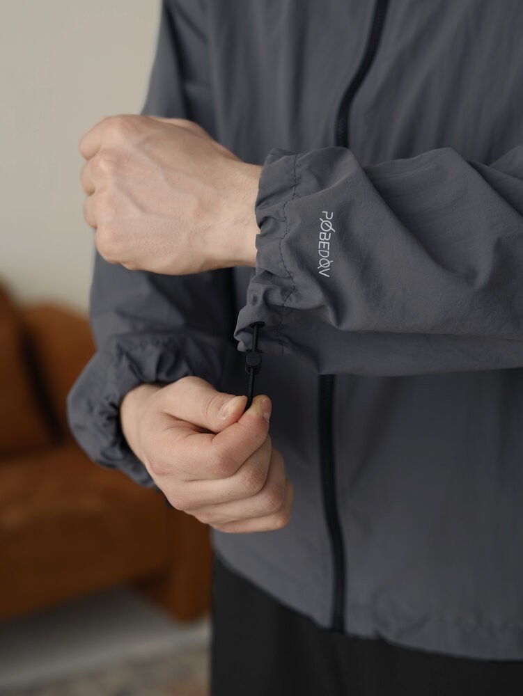 Чоловіча куртка вітрівка темно-сіра Pobedov Neon. Вітрівка для чоловіків легка весняна