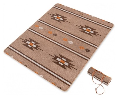 Ковдра Naturehike Geometric pattern wool NH20FS036, поліестр/вовна, коричневий