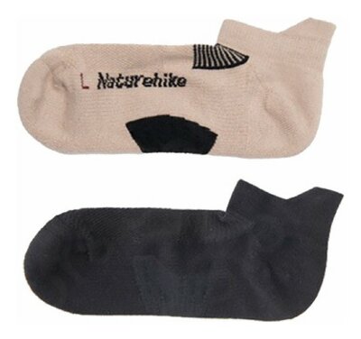 Шкарпетки низькі Naturehike NH21FS014, 2 пари (бежеві, чорні), розмір L